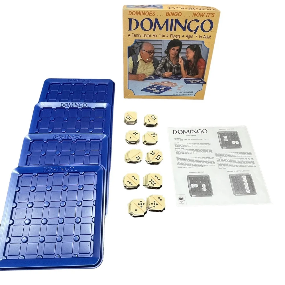 80’s Vintage Domingo Board Game Whitman Dominoes‎ Bingo 1-4 Players Complete EUC